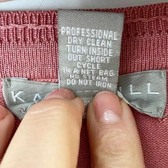 Kate Hill dusty rose sequin trim silk cardigan - Picture 10 of 13